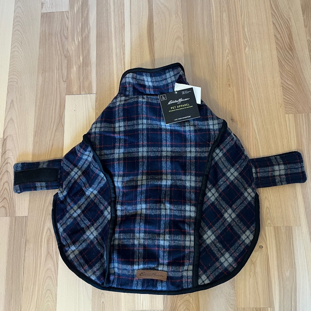Eddie Bauer plaid dog coat